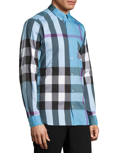 burberry button down shirt blue|cheap Burberry button down shirt.